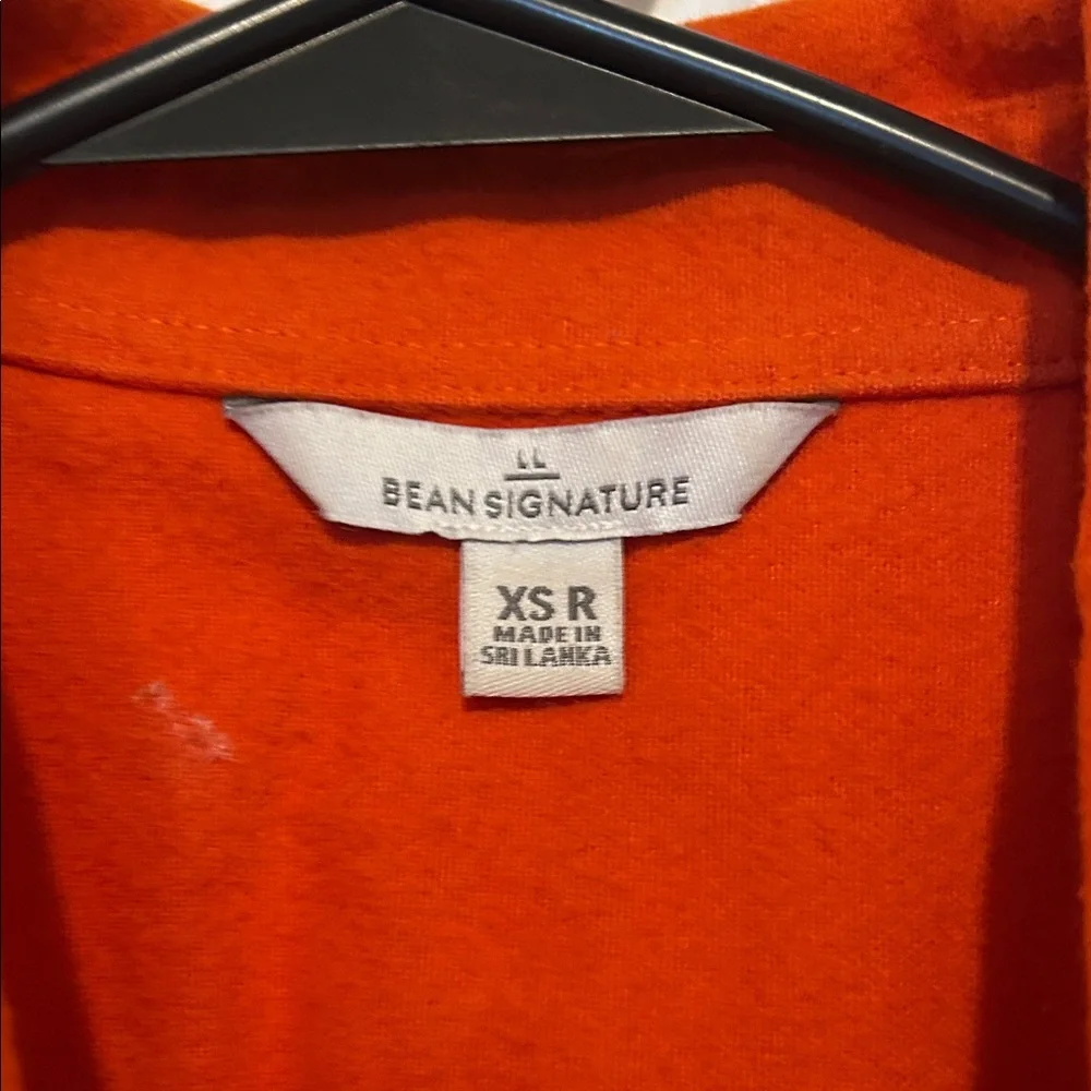 LL Bean Signature Ladies Chamois Snap Front Tunic, Size XS, Orange - Picture 4 of 4